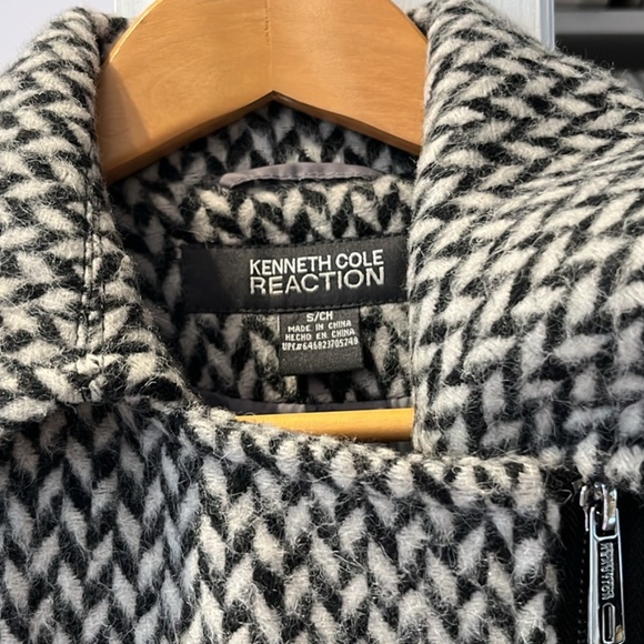 Kenneth Cole B/W Wool Coat - Picture 1 of 4